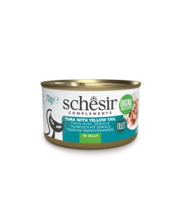 Schesir Complements Cat Wet Food In Jelly Can Tuna With Yellow Tail 70g